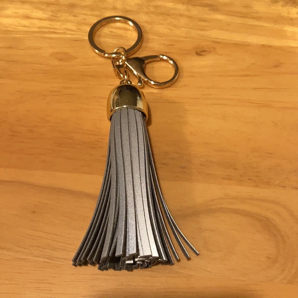 Reflective traffic safety grey two tone tassel gold hardware